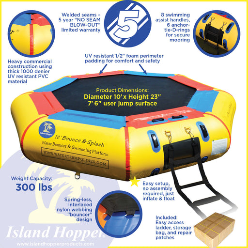 Island Hopper 10′ Bounce N Splash Water Bouncers Island Hopper   