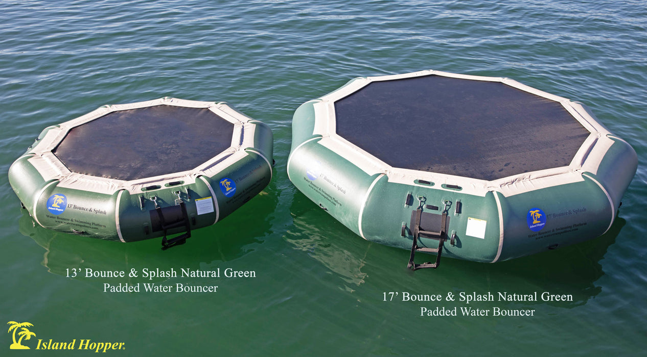 Island Hopper 17′ Bounce N Splash Green Water Bouncers Island Hopper   