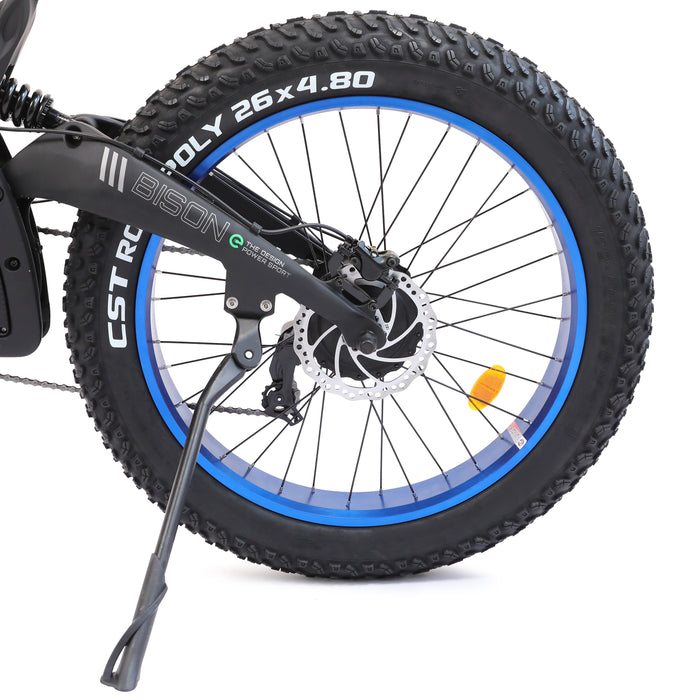 Ecotric 48v 17.5AH 1000W big fat tire ebike Bison-Matt Black Electric Bikes Ecotric   
