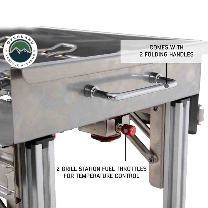 OVS Komodo Camp Kitchen - Dual Grill, Skillet, Folding Shelves, Rocket Tower - Stainless Steel Camp Kitchen Overland Vehicle Systems   