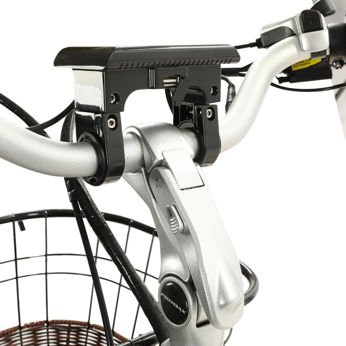 Ecotric 26inch White Lark Electric City Bike For Women with basket and rear rack Electric Bikes Ecotric   