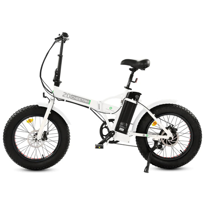 UL Certified-Ecotric 20inch White Fat Tire Portable and Folding Electric Bike Electric Bikes Ecotric   