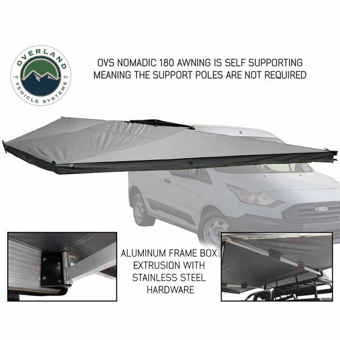 Overland Vehicle Systems Nomadic Awning 180 For Mid High Roofline Vans 180 Awning Overland Vehicle Systems   