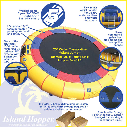 Island Hopper 25' "Giant Jump" Water Trampoline Water Trampolines Island Hopper   