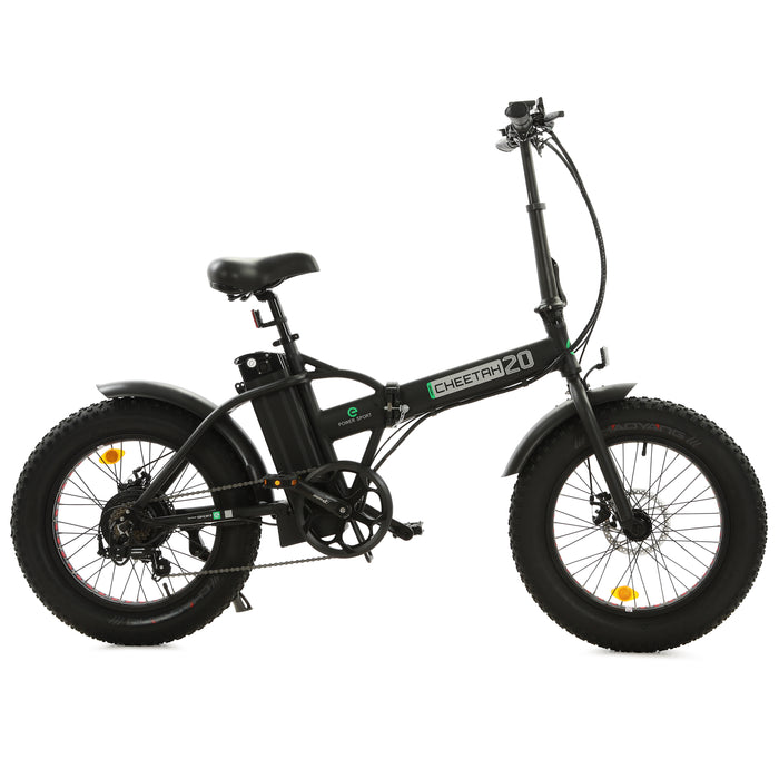 Ecotric Matt Black 48V portable and folding fat ebike with LCD display Electric Bikes Ecotric   