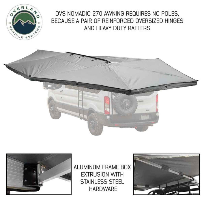 OVS HD Nomadic 270 Degree Awning with Kit for Mid-High Roofline Vans 270 Awning Overland Vehicle Systems   