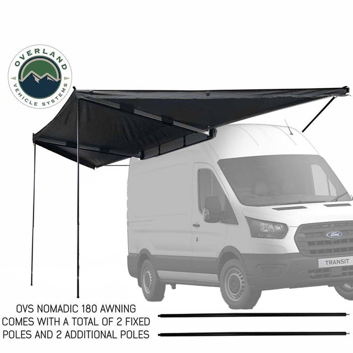 Overland Vehicle Systems Nomadic Awning 180 For Mid High Roofline Vans 180 Awning Overland Vehicle Systems   