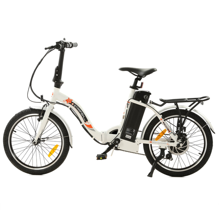 UL Certified-Ecotric Starfish 20inch portable and folding electric bike Electric Bikes Ecotric White  