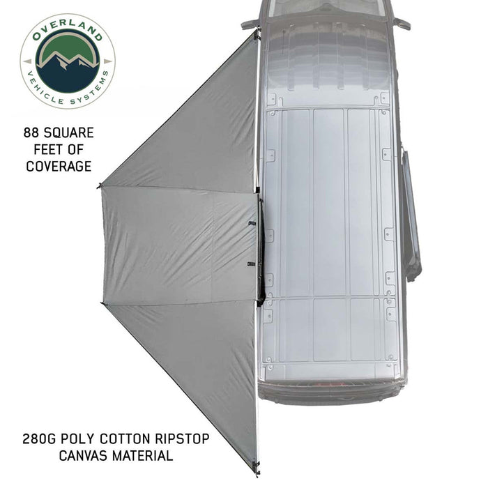 Overland Vehicle Systems Nomadic Awning 180 For Mid High Roofline Vans 180 Awning Overland Vehicle Systems   