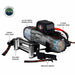 Overland Vehicle Systems SCAR Waterproof Winch With Wireless Remote Winch Overland Vehicle Systems   