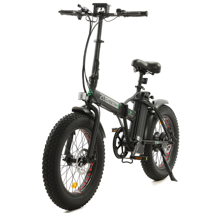 Ecotric Matt Black 48V portable and folding fat ebike with LCD display Electric Bikes Ecotric   