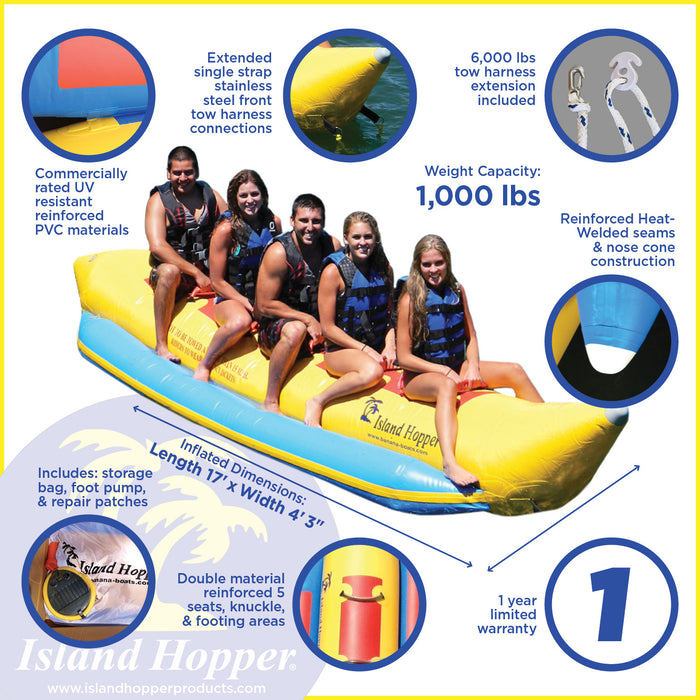 Island Hopper “Heavy Recreational” 5 Passenger Banana Boat Banana Boats Island Hopper   