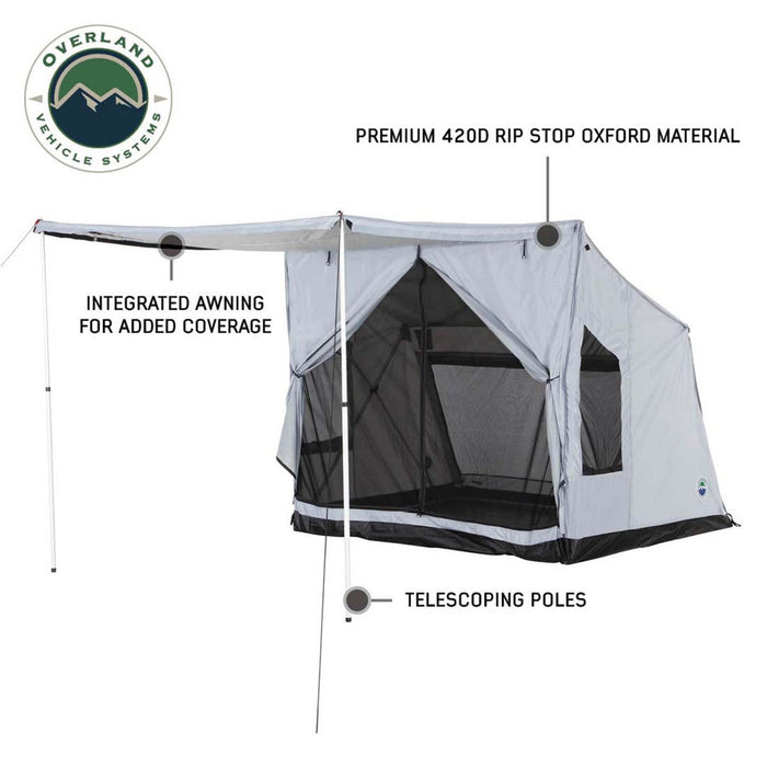 OVS Portable Safari Tent - Quick Deploying Gray Ground Tent Tent Overland Vehicle Systems   