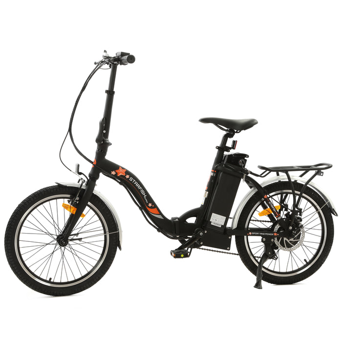 UL Certified-Ecotric Starfish 20inch portable and folding electric bike Electric Bikes Ecotric Matt Black  