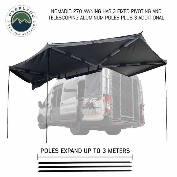 OVS HD Nomadic 270 Degree Awning with Kit for Mid-High Roofline Vans 270 Awning Overland Vehicle Systems   