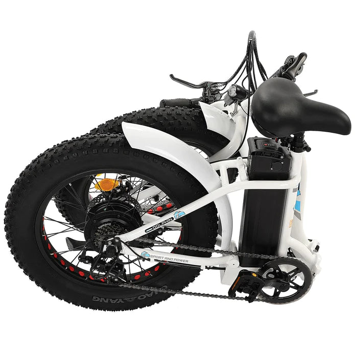 UL Certified-Ecotric 20inch white portable and folding fat bike model Dolphin Electric Bikes Ecotric   
