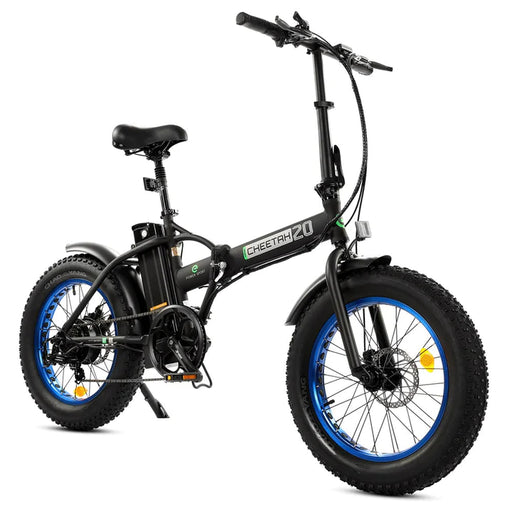 UL Certified-Ecotric 36V Fat Tire Portable and Folding Electric Bike-Matt Black and Blue Electric Bikes Ecotric   