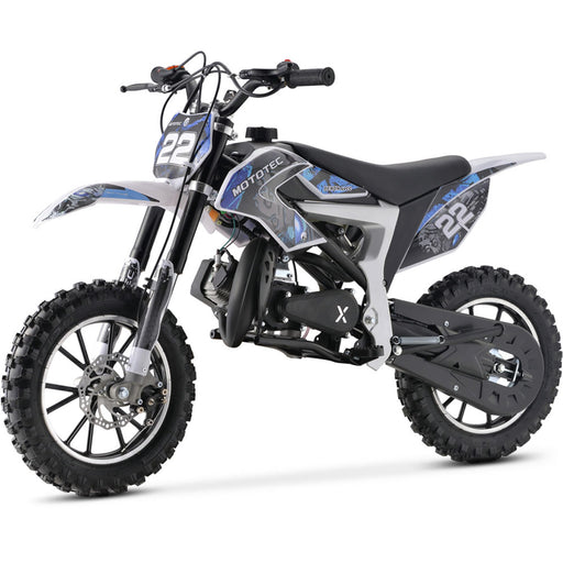 MotoTec Demon 50cc 2-Stroke Kids Gas Dirt Bike Gas Dirt Bikes MotoTec Blue No Signature Free $100 Coverage