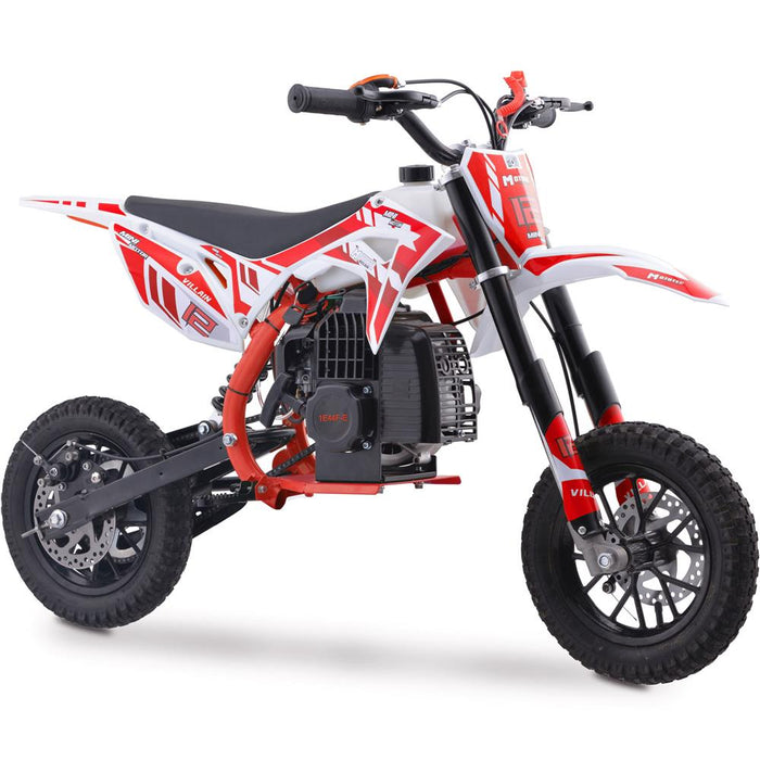 MotoTec Villain 52cc 2-Stroke Kids Gas Dirt Bike Gas Dirt Bikes MotoTec Red No Signature Free $100 Coverage