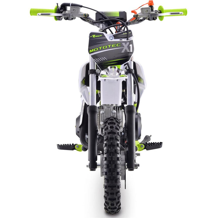 MotoTec X1 110cc 4-Stroke Gas Dirt Bike Green Gas Dirt Bikes MotoTec   