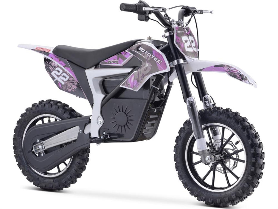 MotoTec 36v 500w Demon Electric Dirt Bike Lithium Electric Dirt Bikes MotoTec Purple No Signature Free $100 Coverage