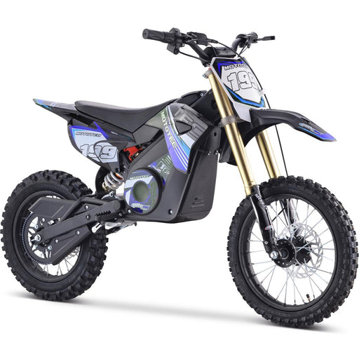 MotoTec 48v Pro Electric Dirt Bike 1600w Lithium Electric Dirt Bikes MotoTec Blue No Signature Free $100 Coverage