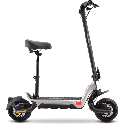MotoTec Fury 48v 1000w Lithium Electric Scooter Silver Electric Scooters MotoTec   
