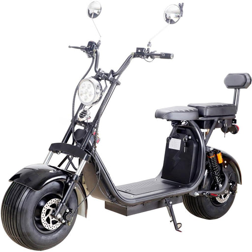 MotoTec Knockout 60v 2000w Lithium Electric Scooter Black Electric Scooters MotoTec   