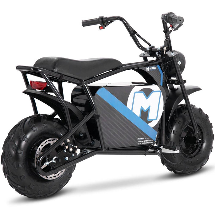 MotoTec 48v 1000w Electric Powered Mini Bike Black Electric Mini Bikes MotoTec   