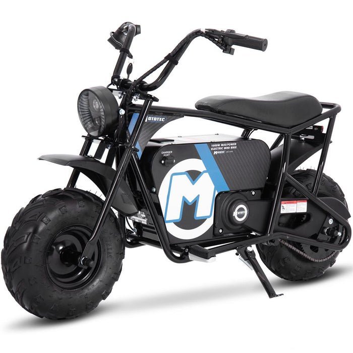 MotoTec 48v 1000w Electric Powered Mini Bike Black Electric Mini Bikes MotoTec   