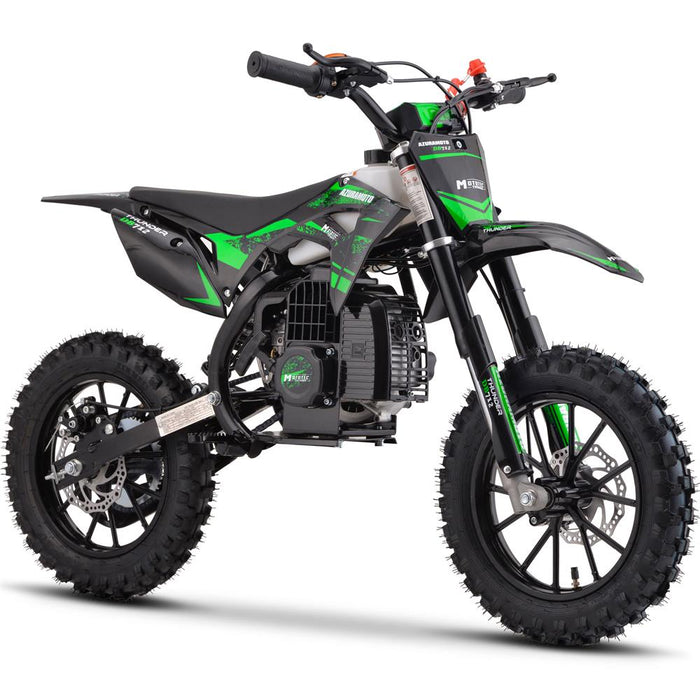 MotoTec Thunder 50cc 2-Stroke Kids Gas Dirt Bike Gas Dirt Bikes MotoTec Green No Signature Free $100 Coverage