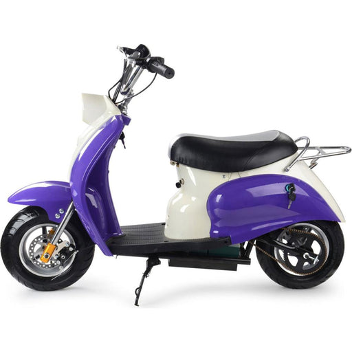 MotoTec 24v 350w Electric Moped (Purple) Electric Scooters MotoTec   
