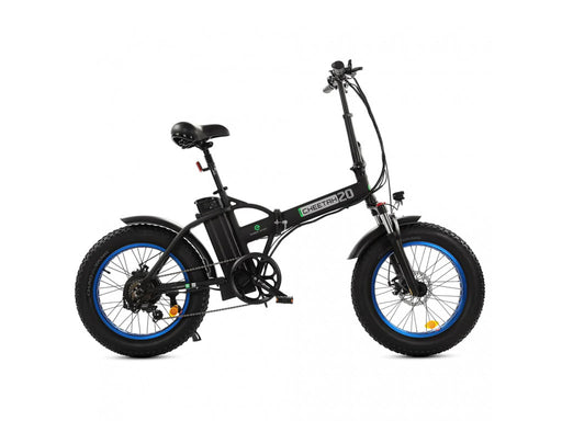 Ecotric 48V Fat Tire Portable and Folding Electric Bike with LCD display-Black and Blue Electric Bikes Ecotric   