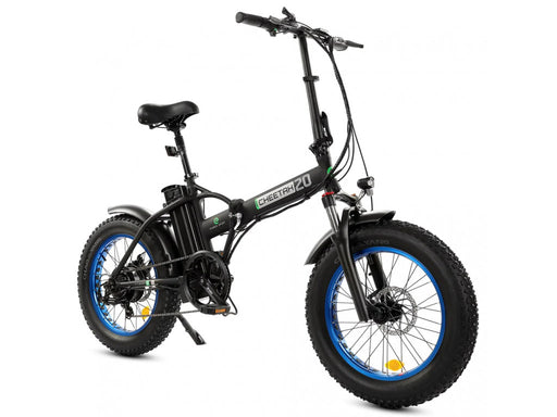 Ecotric 48V Fat Tire Portable and Folding Electric Bike with LCD display-Black and Blue Electric Bikes Ecotric   