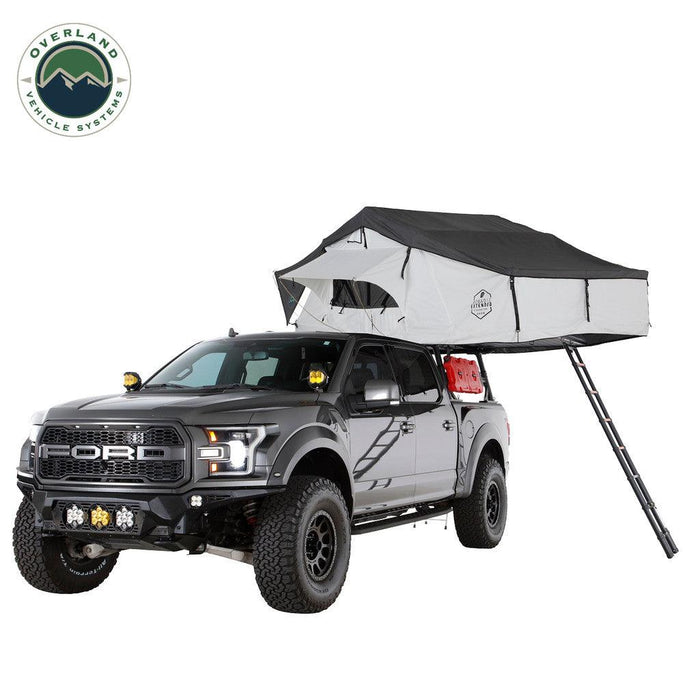 Overland Vehicle Systems Nomadic 3 Arctic Extended Roof Top Tent Soft Shell Roof Top Tent Overland Vehicle Systems   