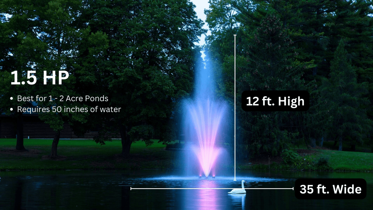 Scott Aerator: Amherst Display Fountain for Small, Medium, Large, and Commercial Ponds Pond Fountains Scott Aerator   