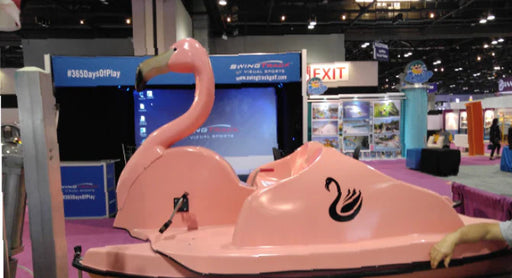 Adventure Glass Pink Flamingo Platform 4 Person Pedal Boat Pedal Boats Adventure Glass   