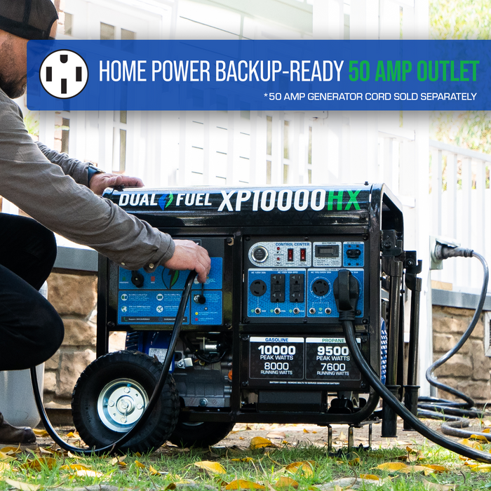 DuroMax XP10000HX 10,000 Watt Portable Dual Fuel Gas Propane CO Alert Generator Generators DuroMax   