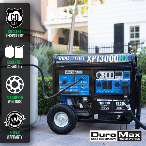 DuroMax XP13000HX 13,000 Watt Portable Dual Fuel Gas Propane CO Alert Generator Generators DuroMax   