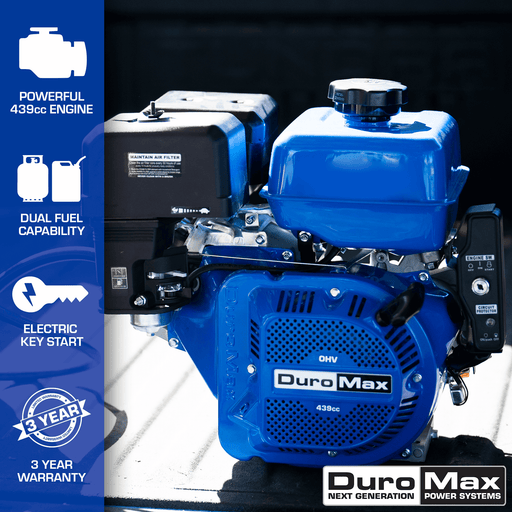 DuroMax XP18HPX 439cc 1" Shaft Recoil/Electric Start Horizontal Dual Fuel Engine Engines DuroMax   