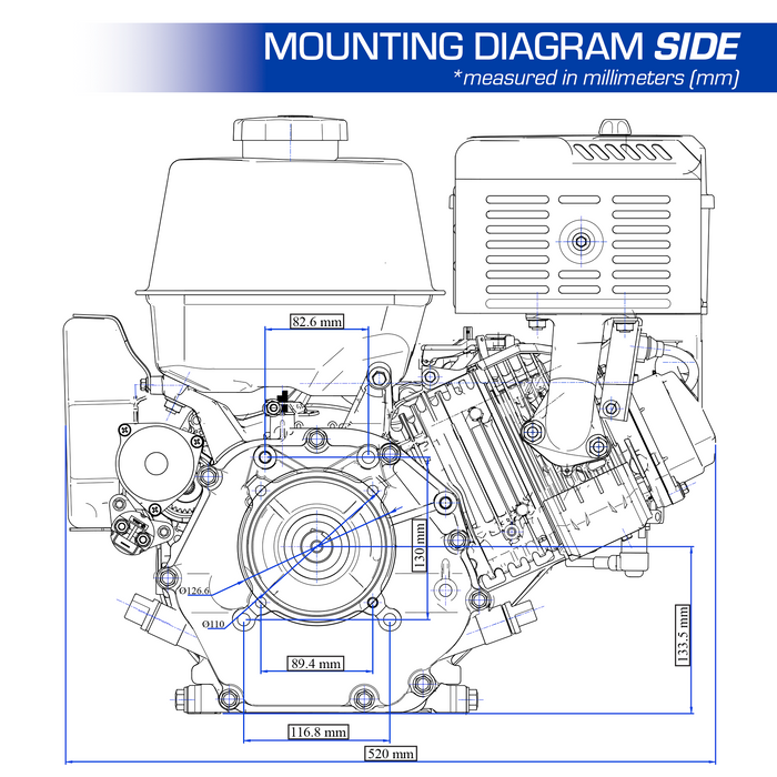 DuroMax XP20HPE 500cc 1-Inch Shaft Recoil/Electric Start Gasoline Engine Engines DuroMax   