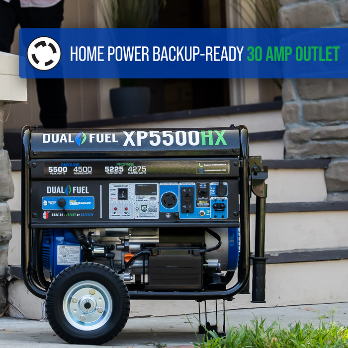 DuroMax XP5500HX 5,500 Watt Portable Dual Fuel Gas Propane CO Alert Generator Generators DuroMax   