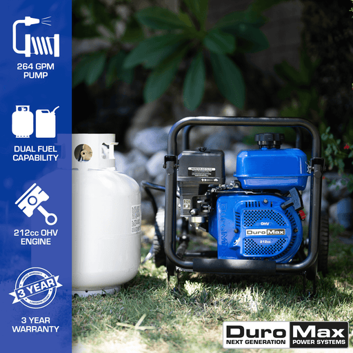 DuroMax XP650WX 264 GPM 3" Dual Fuel Engine Portable Water Pump Pumps DuroMax   