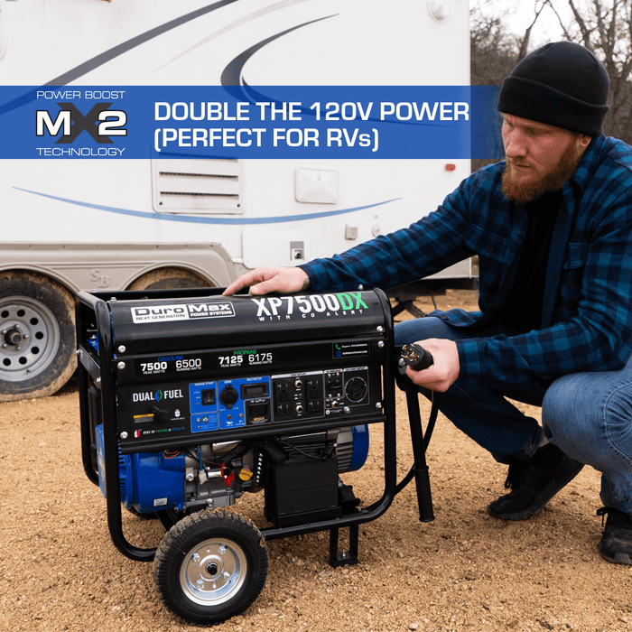 DuroMax XP7500DX 7,500 Watt Dual Fuel Gas Propane Portable Generator w/ CO Alert Generators DuroMax   