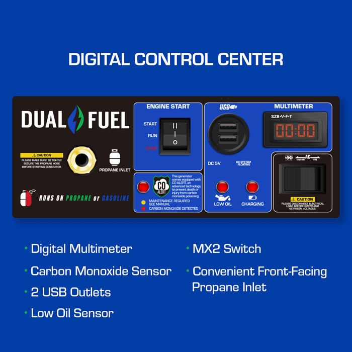 DuroMax XP7500DX 7,500 Watt Dual Fuel Gas Propane Portable Generator w/ CO Alert Generators DuroMax   