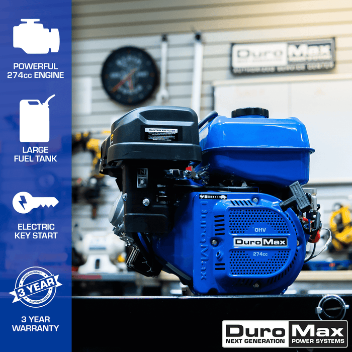 DuroMax XP9HPE 274cc 25mm Shaft Recoil/Electric Start Gasoline Engine Engines DuroMax   