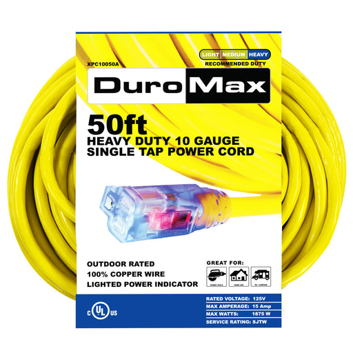 DuroMax XPC10050A 50-Foot 10 Gauge Single Tap Extension Power Cord Power Cords DuroMax   