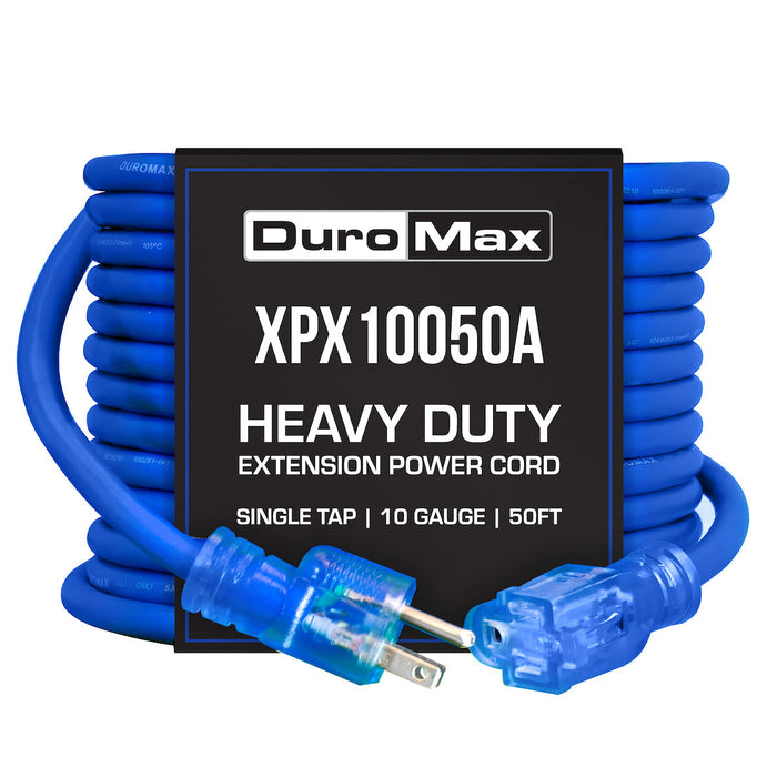 DuroMax XPX10050A Heavy Duty SJEOOW 50-Foot 10 Gauge Blue Single Tap Extension Power Cord Power Cords DuroMax   