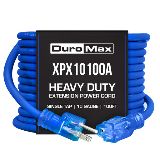 DuroMax XPX10100A Heavy Duty SJEOOW 100-Foot 10 Gauge Blue Single Tap Extension Power Cord Power Cords DuroMax   