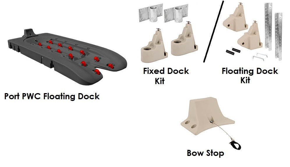 Connect-A-Port Jet Ski/PWC Dock Complete Kit (XL5) Jet Ski Dock Connect-A-Dock Dark Grey  